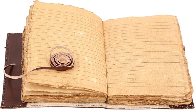 Leather Journal Refillable Lined Deckle Paper Tree of Life Handmade writing - Image 2