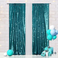 Eternal Beauty Teal Sequin Backdrop Curtains, Shimmer Back Drop 2Panels-2FTx8FT by EternalBeauty