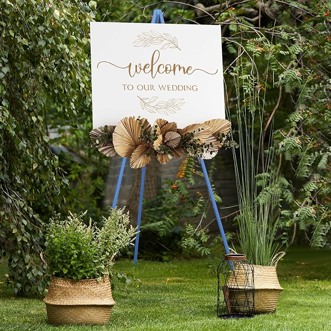 NianFeng Wooden Easel Stand for Sign, Easel Display Stand Floor for Wedding Sign by nianfeng