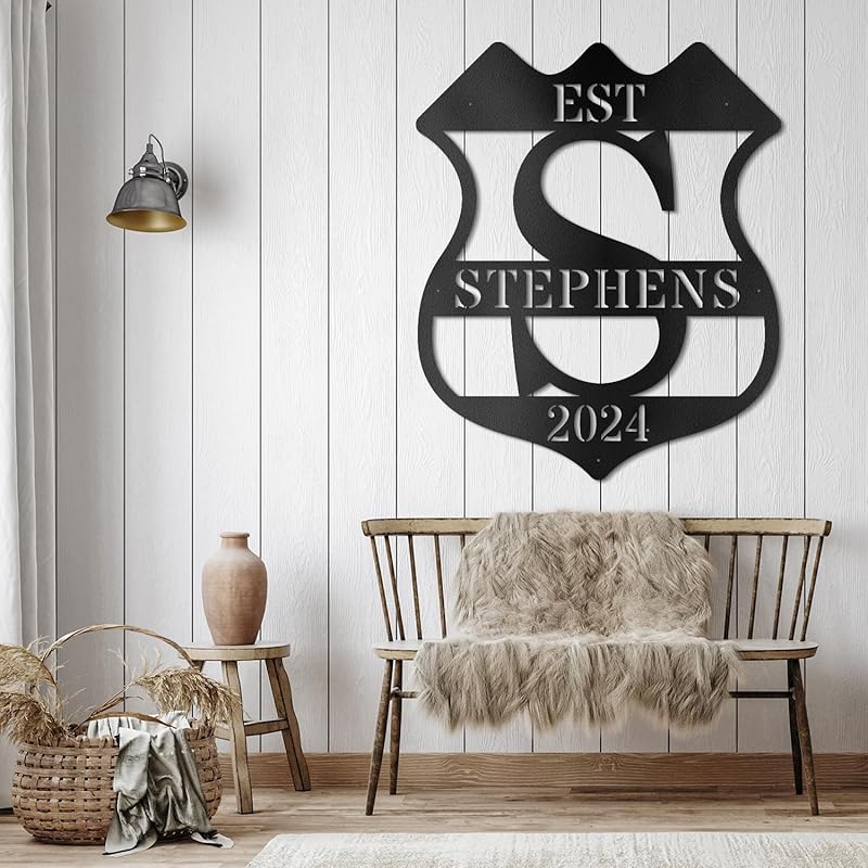 Custom Metal Signs Metal Name Sign Metal Wall Art Split Letter Monogram Wall - Image 3