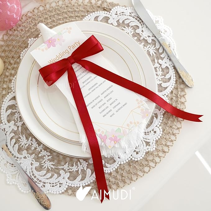 AIMUDI Red Bow 5 × 10" Satin Bow - Image 7