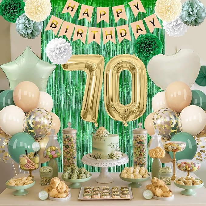 Sage Green 70th Birthday Decorations - Image 2