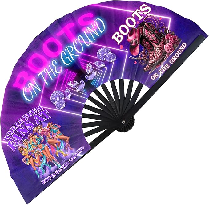 Boots On The Ground Hand Fan, Where Them Fans At Folding Fans, Clapping by Unknown