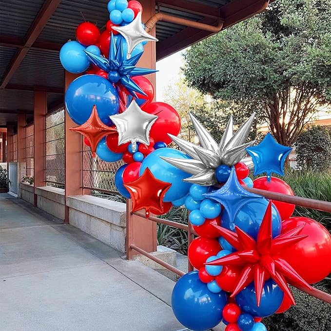 Blue Red Silver Star Balloon - Image 5