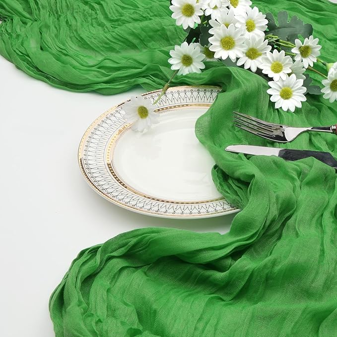 6 Pack Green Cheesecloth Christmas Table Runner 10ft Boho Gauze Fabric Cheese - Image 7