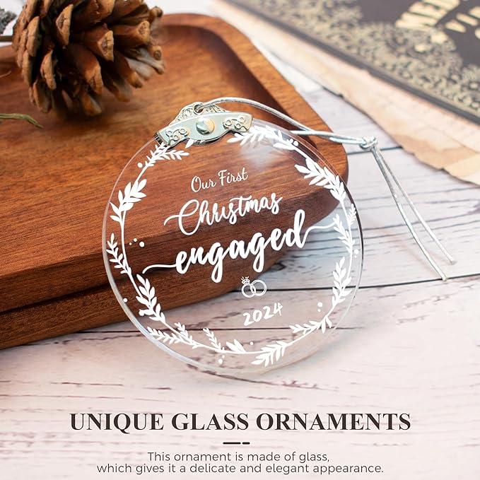 Our First Christmas Engaged Ornaments 2024 - Image 3