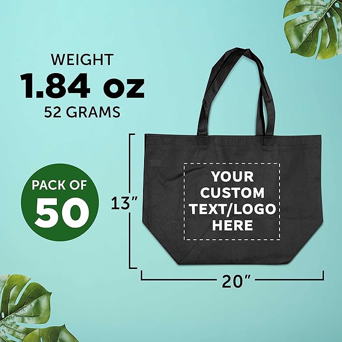 DISCOUNT PROMOS Custom Southern Style Grocery Tote Bags Set of 50 - Image 5