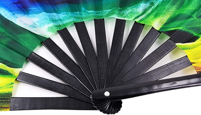 Amajiji Large Folding Hand Rave Fan Popping Fan - Image 8