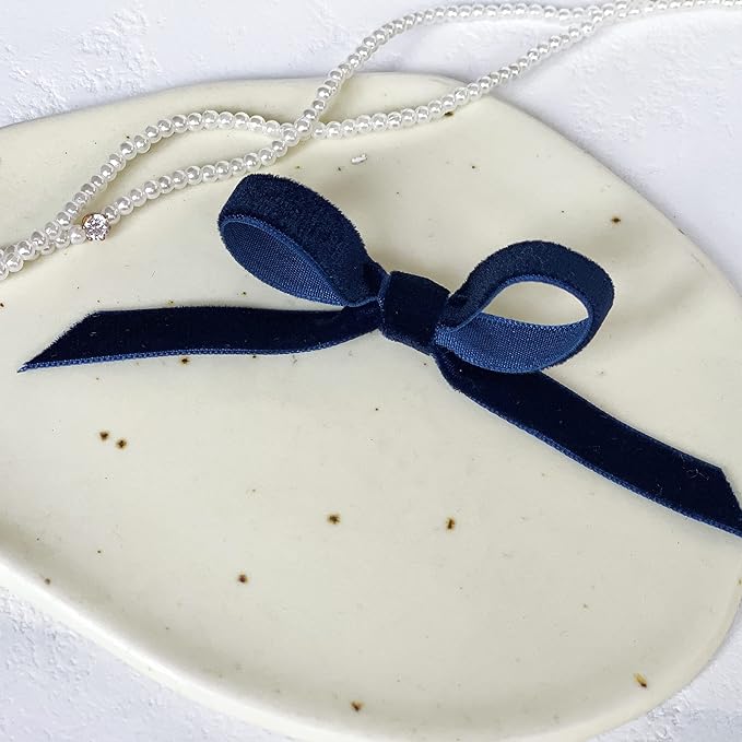 Vintage Navy Blue Velvet Ribbon, 3/8 Inch X 25Yd - Image 5