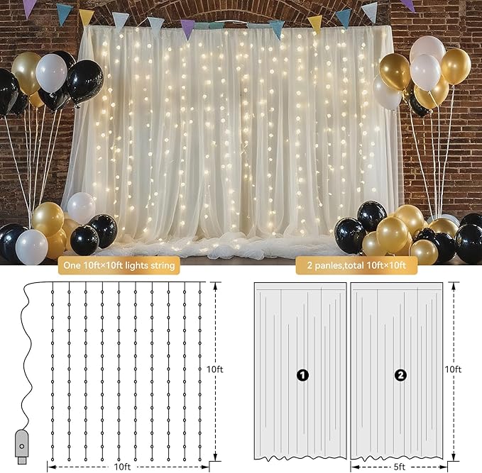 10×8ft Tulle Backdrop Curtains - Image 3