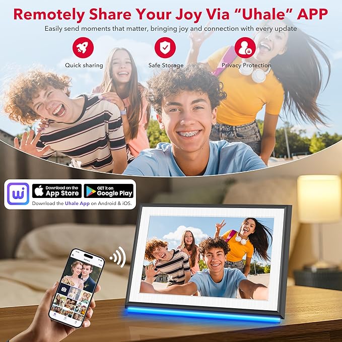 RCA 10.1" WiFi Digital Picture Frame Uhale App Photo Frames Electronic HD IPS - Image 2