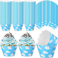 Domensi 100 Pcs Sky Clouds Blue Party Cupcake Wrappers Cloud Cupcake Liners by Domensi