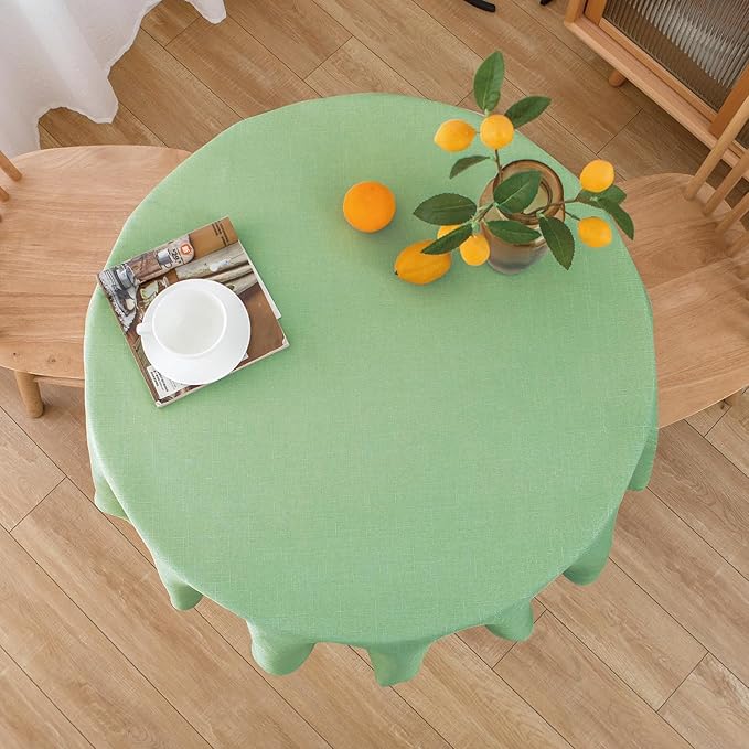 NLMUVW Light Green Round Tablecloth 36 Inch, Small Linen Table Cloth Rustic - Image 6