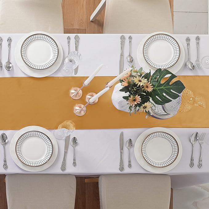 12Pack Table Runner 12 x 108 Inches Satin Silk Table Runner - Image 4