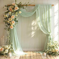 Wedding Arch Draping Fabric, 1 Panel 18FT Sage Green Arch Backdrop Drapes by Partisky