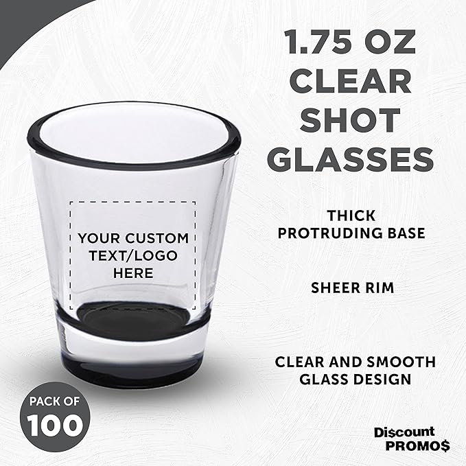 Custom Shot Glasses 1.75 oz. Set of 100, Personalized Bulk Pack - Image 3