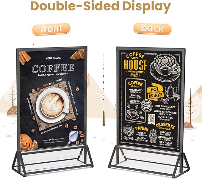 Acrylic Sign Holder 8.5X11 Black Picture Frame Double-Sided Acrylic Frames - Image 3