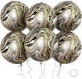 6 Pcs Black Gold and White Balloons, Saxuxu Black and Gold Balloons, 22 Inch by Saxuxu