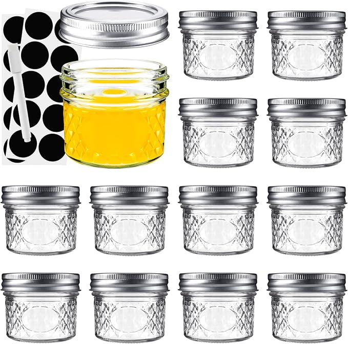 asika Mini Glass Jars, Canning Jars 4 oz by asika