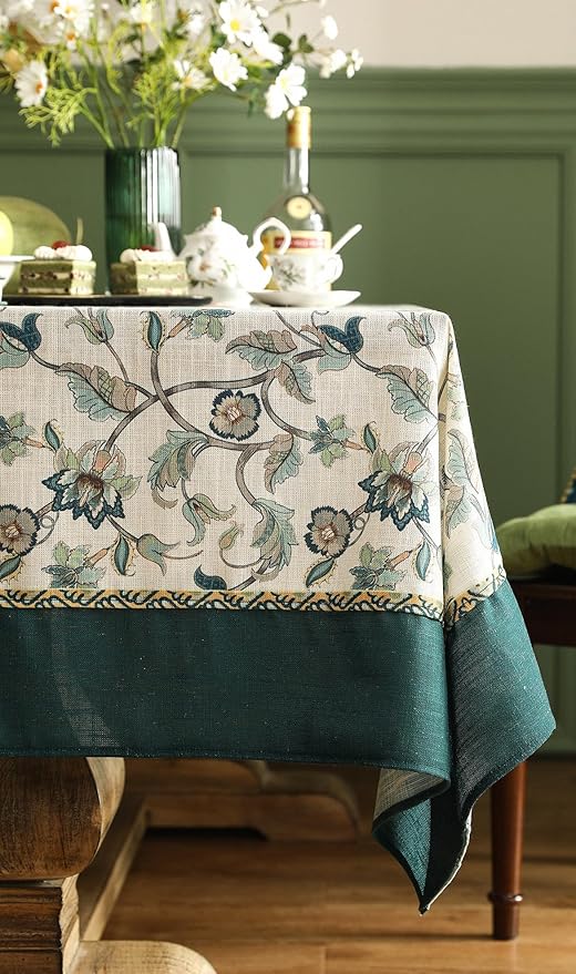 patdrea Designer Green Small Linen Table Cloth - Image 8