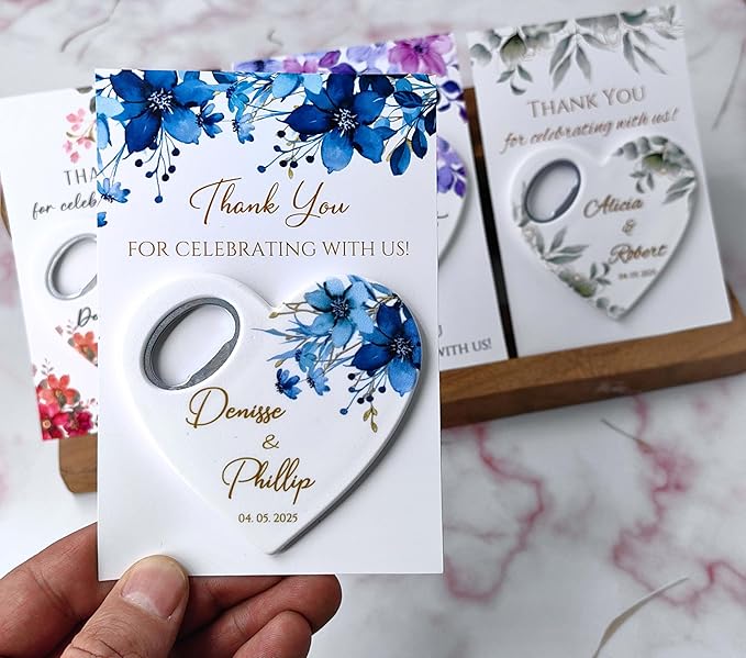 Wedding Bottle Opener Favors for Guests in Bulk, Hearts Shape Bottle Opener - Image 8