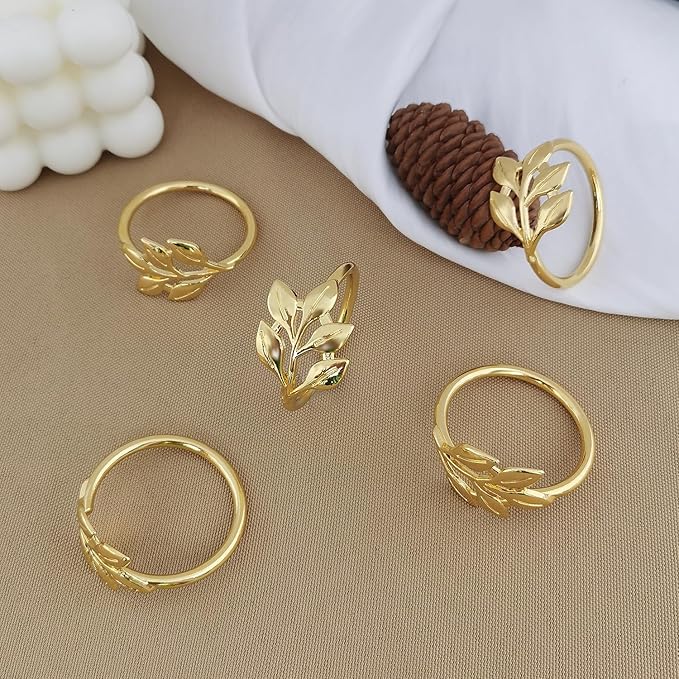 Gold Napkin Rings Set of 10 - Image 5