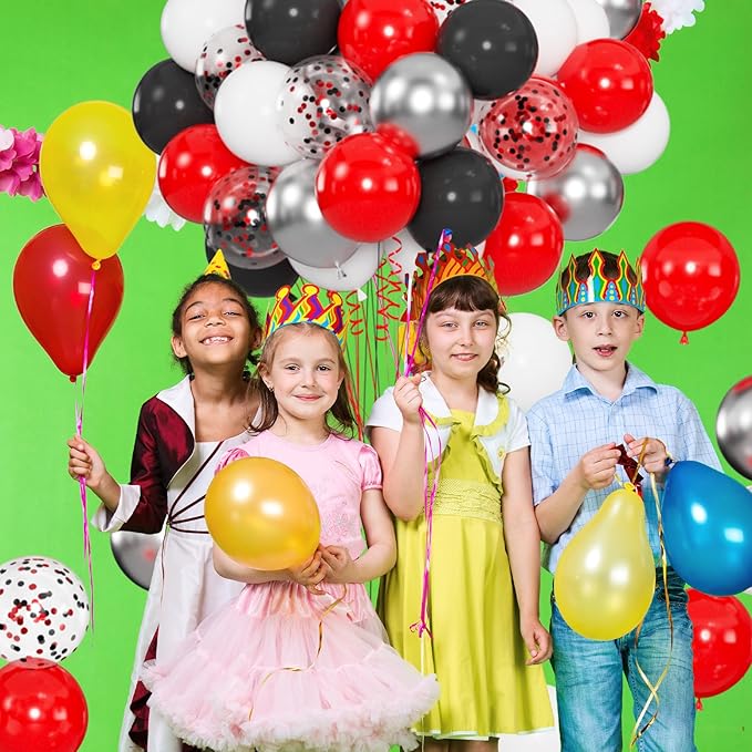 100pcs Red Black White Balloons Kit - Image 4