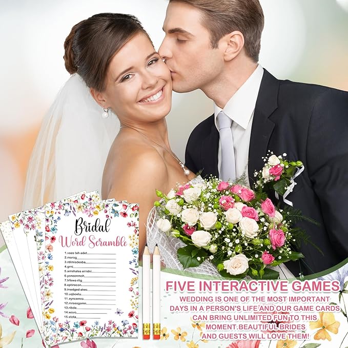 Teling 145 Pieces Bridal Shower Game Bridal Shower Favors Set Wedding Games - Image 2