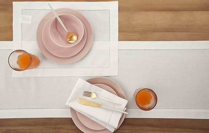 Solino Home White Table Runner 108 Inches Long - Image 4