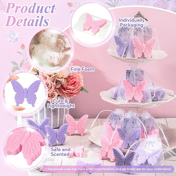 Dunzy 100 Sets Butterfly Theme Baby Shower Favors - Image 3