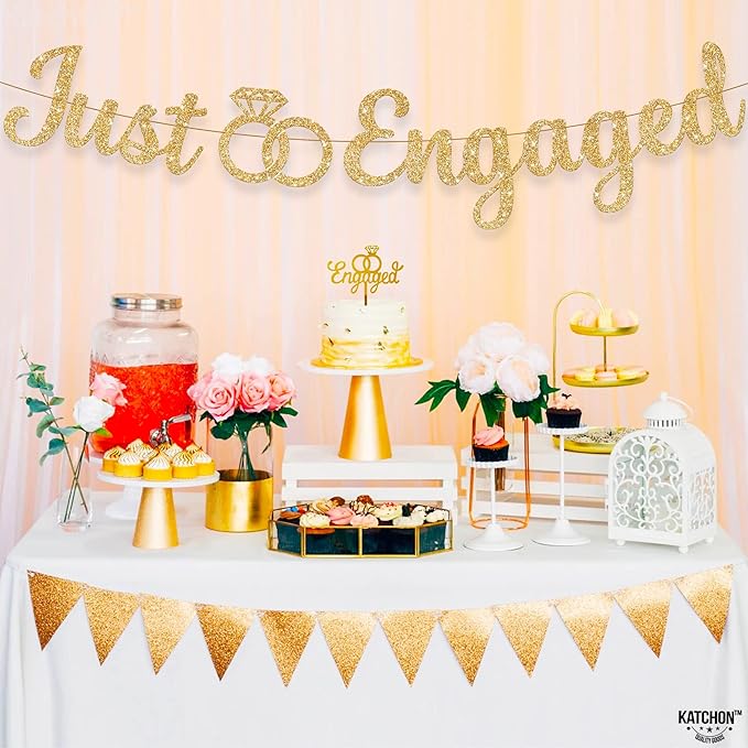 KatchOn, Glitter Gold Just Engaged Banner - Image 8