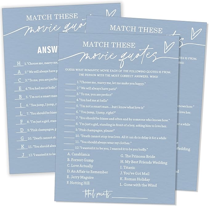 Fun Bridal Shower Games Match These Movie Quotes by Unknown