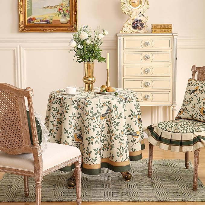 patdrea Designer Linen Vintage Small Table Cloth - Image 8