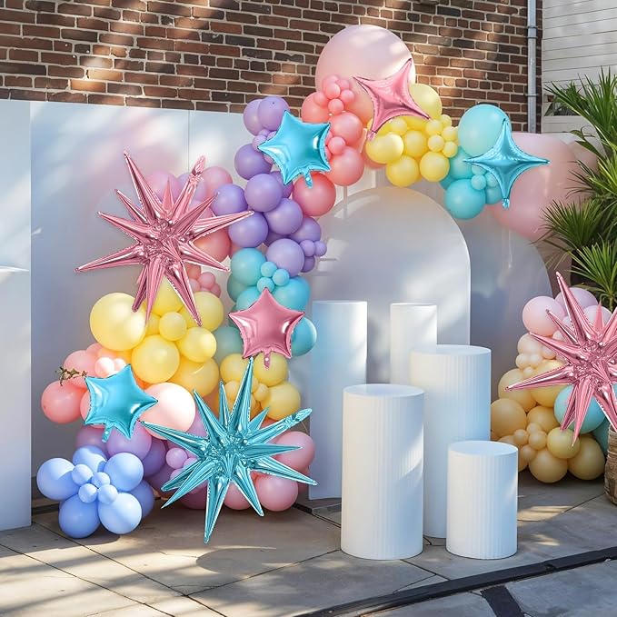 Pink Blue Star Balloon - Image 4