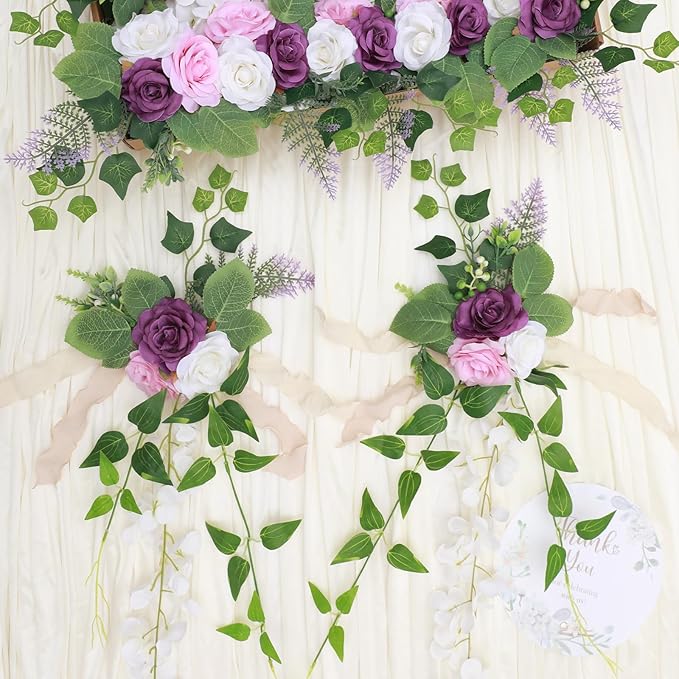 Wedding Aisle Decorations Set of 10 Chair Back Flowers Floral Pew Wedding - Image 5