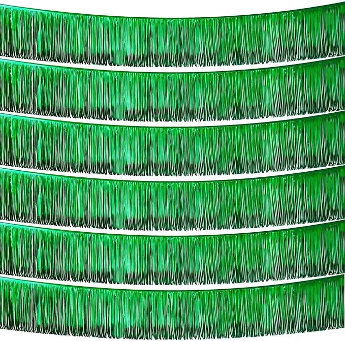 Green Foil Fringe Garland, 6 Pack 10 Feet Tinsel Fringe Parade Float Decorations by CC+Wonderland