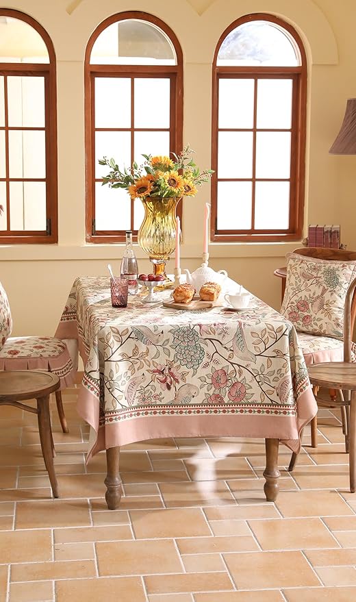 patdrea Designer Pink Linen Table Cloth - Image 7