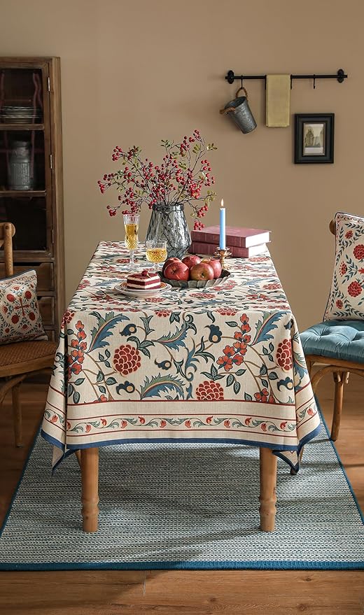 patdrea Designer Vintage Linen Extra Long Tablecloth - Image 7