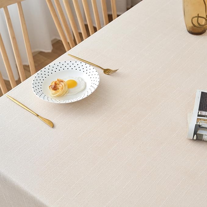 NLMUVW Linen Tablecloth for Rectangle Table 8ft - Image 2