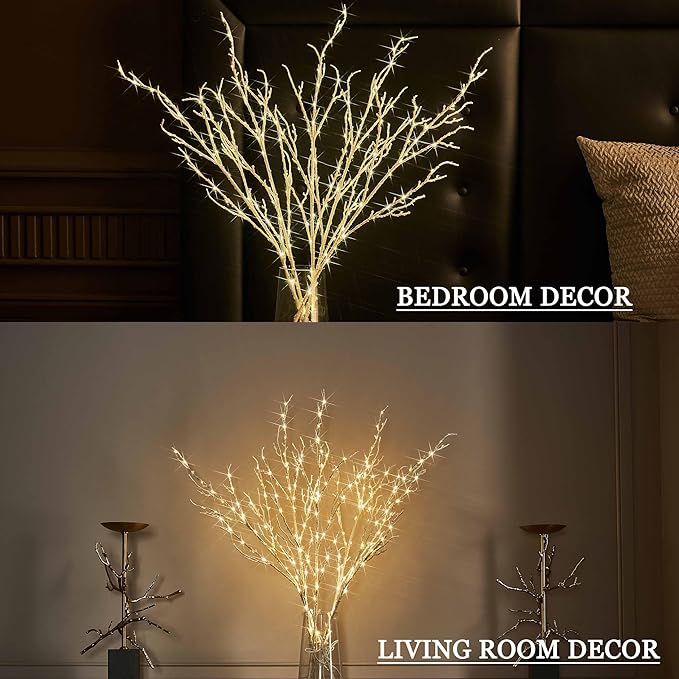 Hairui Lighted White Twig Branches Plug in - Image 4