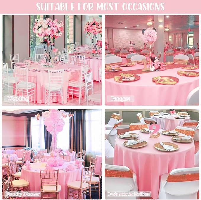 8 Pack Premium Pink Tablecloth - Image 6