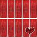 10 Pack Red Backdrop Curtain 3.2ft x 8.2ft Metallic Tinsel Foil Fringe Curtains by Ohiyoo