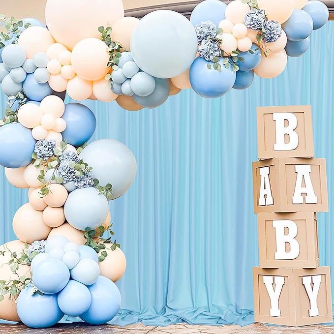 MEETSKY Baby Blue Backdrop Curtain by MEETSKY