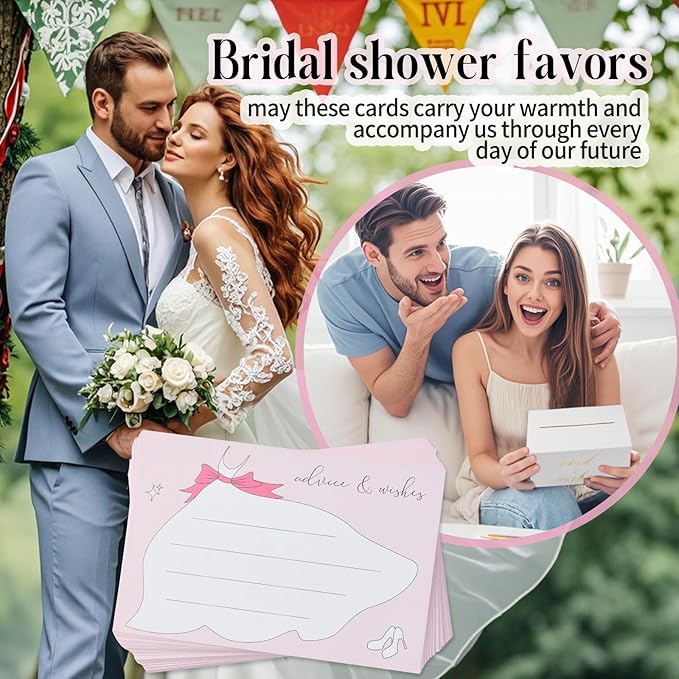 Bridal Shower Games Bridal Shower Advice Cards Wedding Games 50 Guests Advice - Image 7