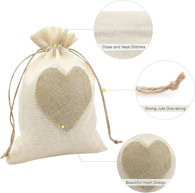 SumDirect Heart Burlap Bags - Image 3