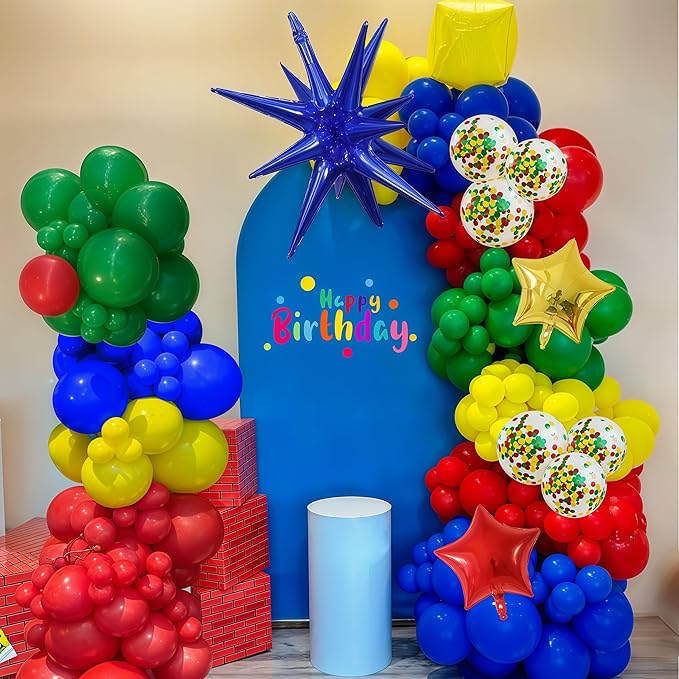 Red Yellow Green Blue Balloon Arch Kit 123Pcs Rainbow Balloons Garland - Image 3