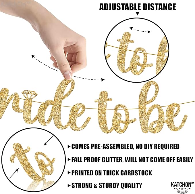 KatchOn, No DIY | Gold Bride to Be Sign - Image 5