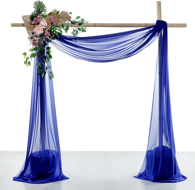 VDS Pack of 2 Panel Wedding Arch Draping Fabric Sheer Chiffon Fabric Drapery by VDS