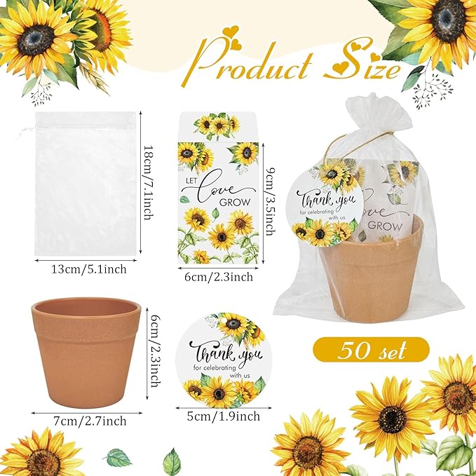 Cinrobiye 50 Sets Let Love Grow Wedding Favors - Image 2