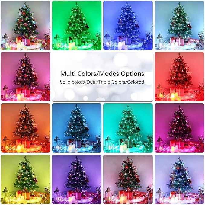 BrizLabs Christmas Fairy Lights - 66ft 200 LED Color Changing Fairy Lights - Image 8